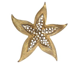 Gold Starfish Brooch